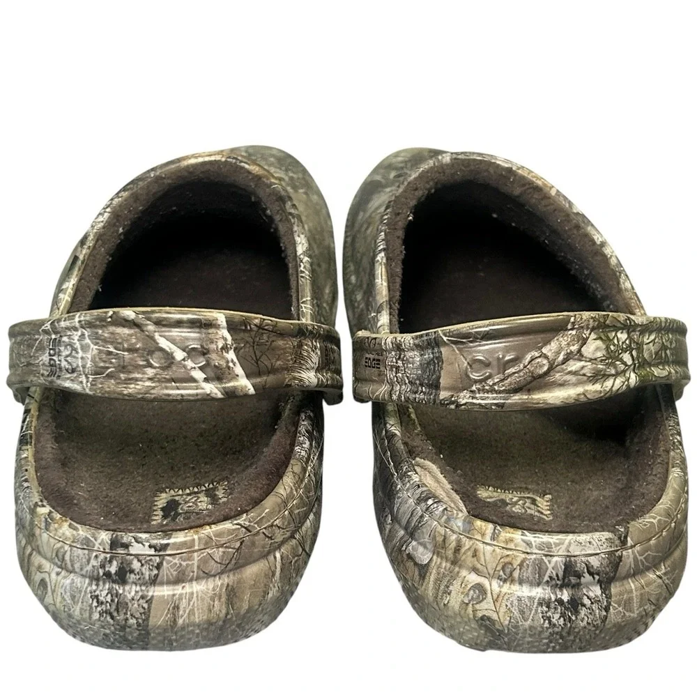 Crocs Classic Lined Realtree Edge Camo Clogs Fuzzy Insulated Men's Size 13